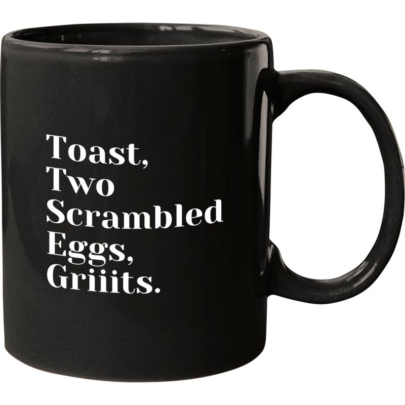 Gift For Mom, Sister Gift, Jill Scott Lyrics "toast, Two Scrambled Eggs, Griiits" Unisex Black Mugs — Tasses et gobelets