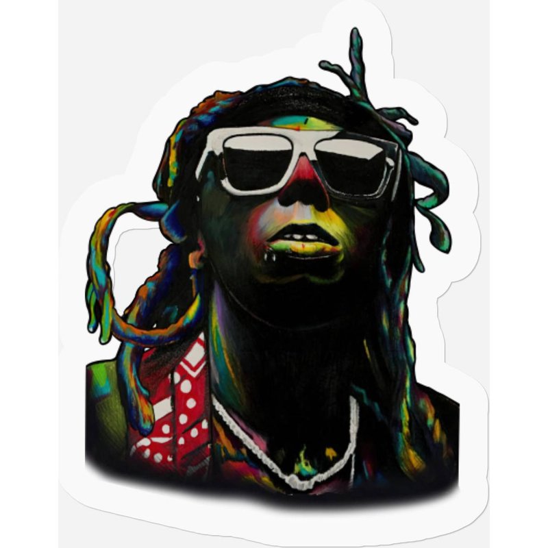 Lil Wayne Color Face Stickers — Autocollants et stickers