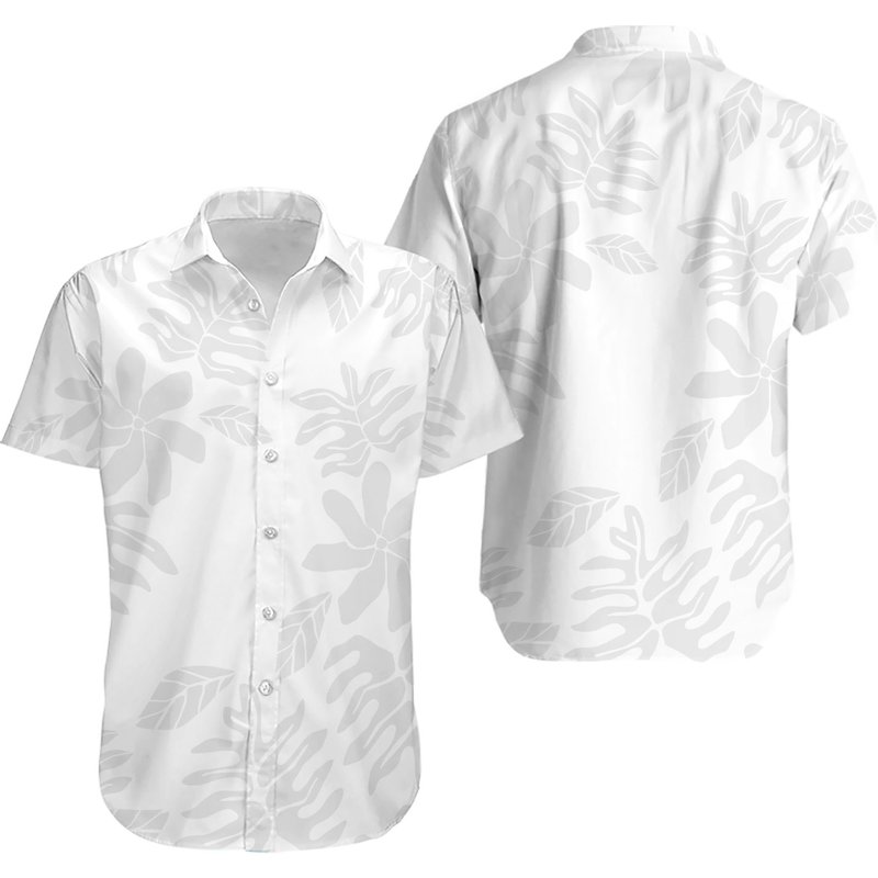 Tropical White Men's Hawaiian Aloha Shirt — Chemises décontractées pour hommes