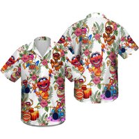 Muppet Playing Drum Tropical Flower Hawaiian Shirt