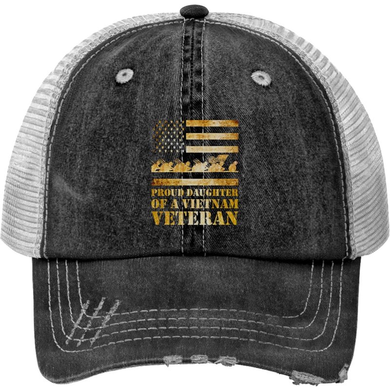 Proud Daughter Of A Vietnam Veteran Pullover Print Trucker Hats — Casquette de baseball