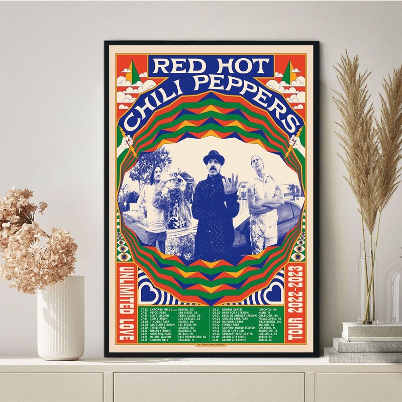 Red Hot Chili Peppers Poster, Love Tour 2023 Poster — Affiches et impressions
