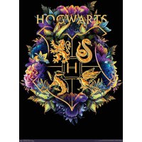 Harry Potter - Floral House Crests Wall Poster
