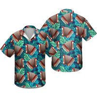 Accordion Hawaiian Shirt, Accordion Beach Shirt