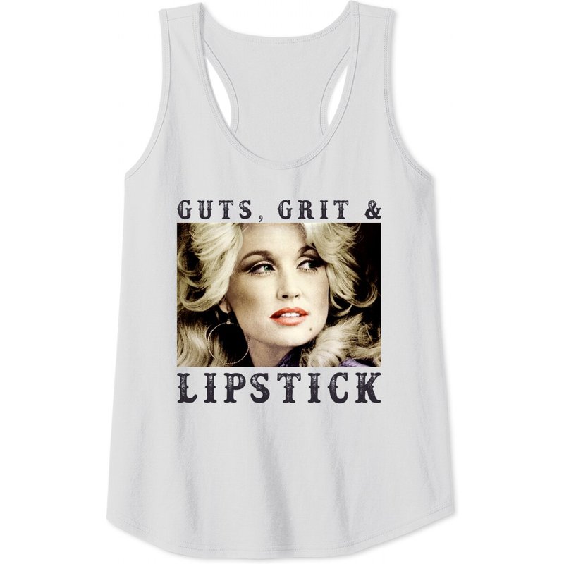 Guts, Grits, And Lipstick- Dolly Parton Tank Tops — T-shirts pour hommes