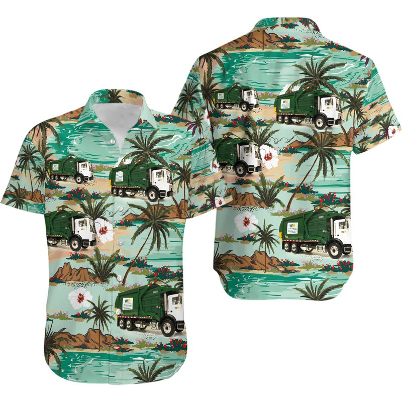 Garbage Truck Hawaiian Shirt — Chemises décontractées pour hommes