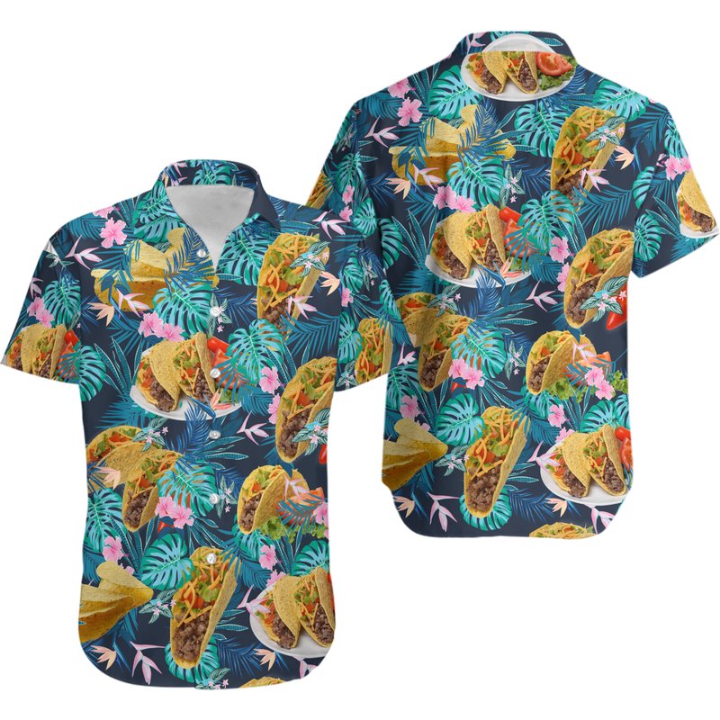 Taco Hawaiian Shirt, Taco Mexico Beach Shirt — Chemises décontractées pour hommes