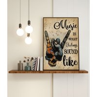Vintage Music Poster, Music Is What Feelings Sound Like Poster