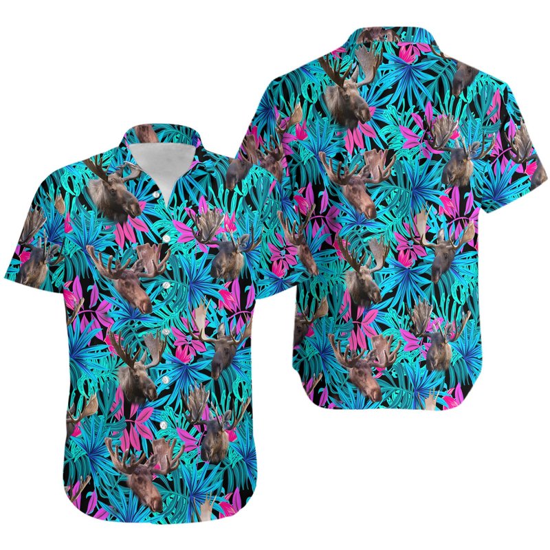 Moose Lover Hawaiian Shirt — Mens Casual Shirts