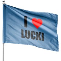 I Love Lucki, Funny T- House Flags, I Heart Lucki, Rapper Graphic — Drapeaux décoratifs