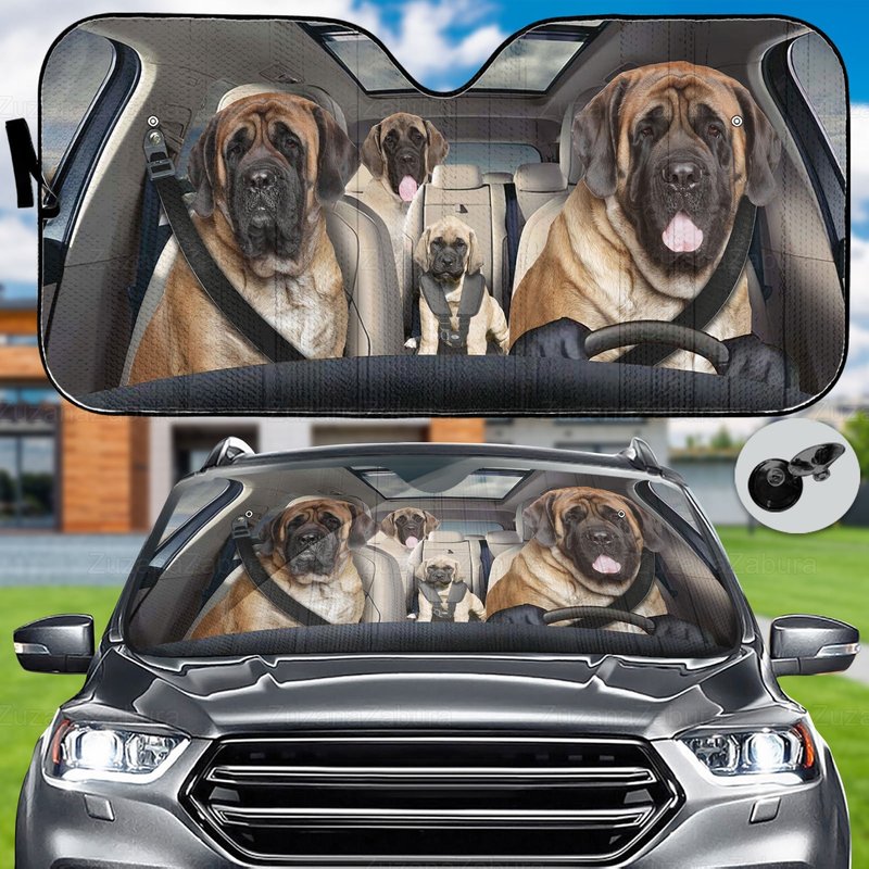 English Mastiff Car Sun Shade, English Mastiff Auto Sun Shade — Pare-soleil de voiture