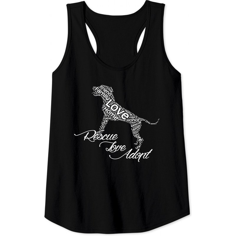 Rescue Love Adopt Pitbull Dogs Pit Bull Dogs Anima Tank Tops — T-shirts pour hommes
