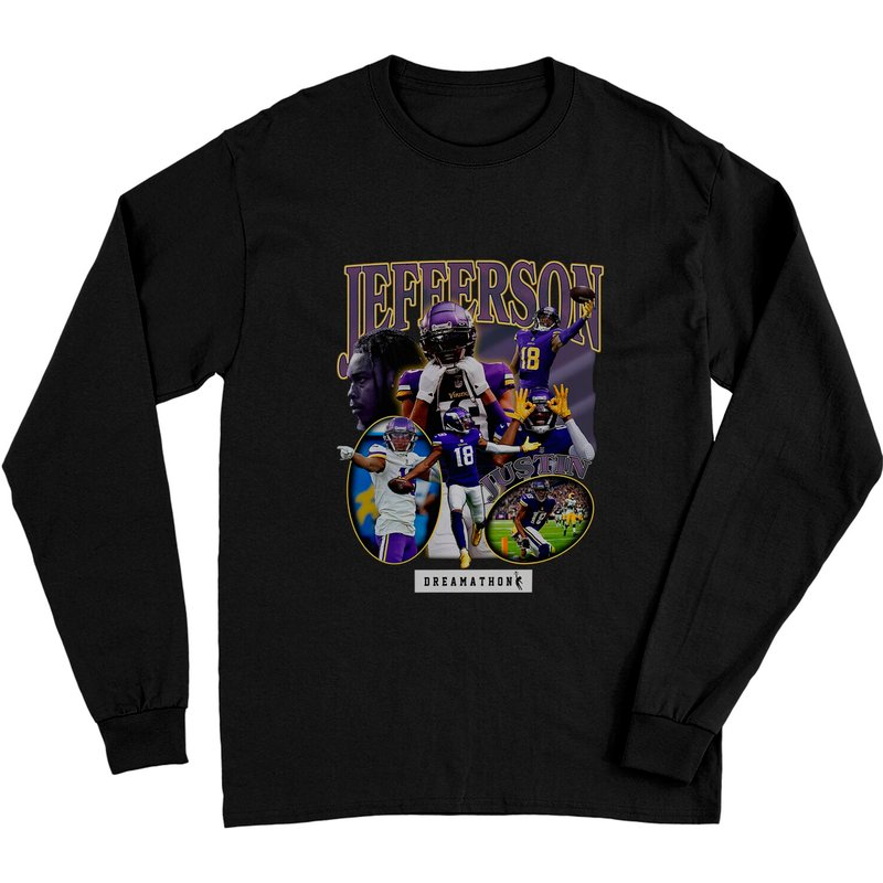 Justin Jefferson Dreams Long Sleeves, Vintage Justin Jefferson Long Sleeves — T-shirts pour hommes