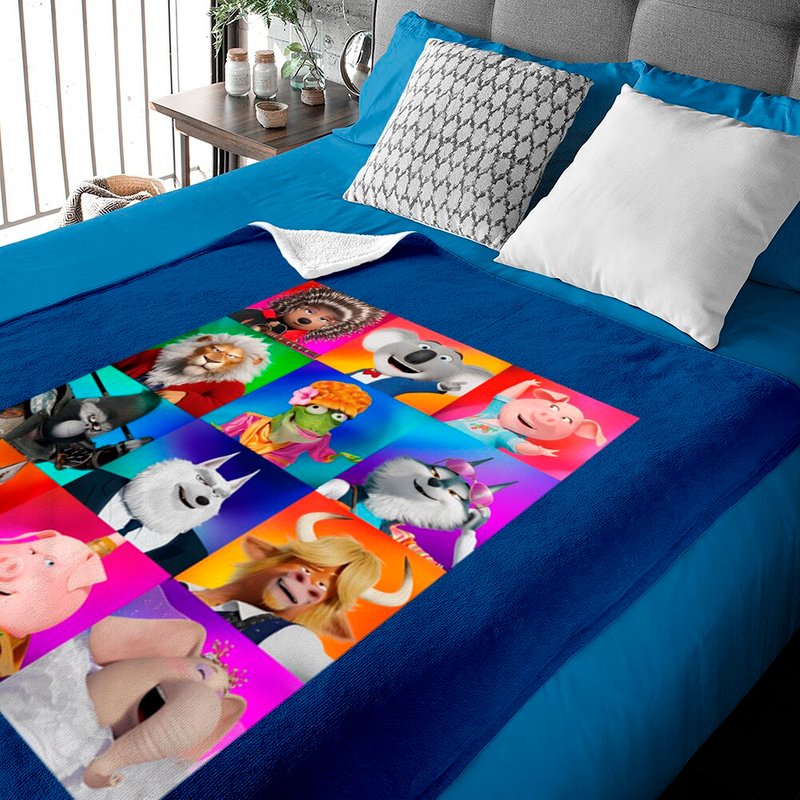 Sing 2 Movie Family All Characters Baby Blankets, Sing 2 Clay Calloway Editable Baby Blankets — Baby Blankets