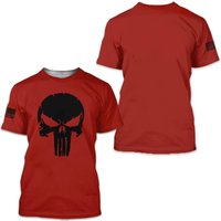 Military Punisher Patriotic Skull Dropped 3d T-shirt