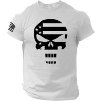 Military Punisher Patriotic Skull Flag 3d T-shirt