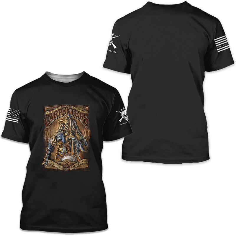 Carpenters-back Bone Of America-carpenter, Usa, American Workers 3d T-shirt — T-shirts pour hommes