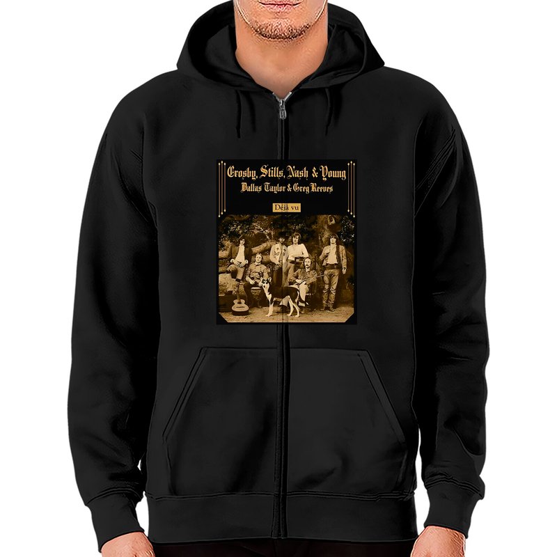 Crosby, Stills & Nash Band Classic Zip Hoodies — Sweats à capuche pour hommes