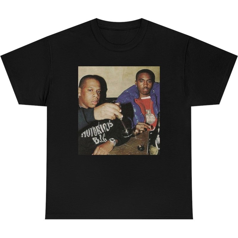 Jay-z & Nas T-shirt - 90's Hip Hop Clothing - Rapper Tee — T-shirts pour hommes