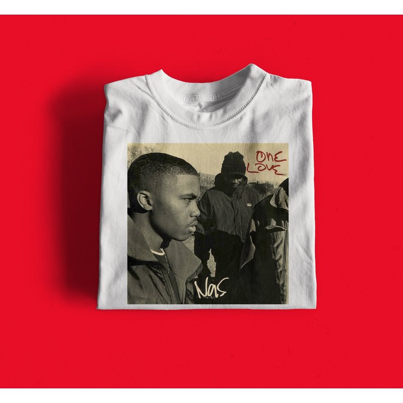 Nas Rapper T-shirt - One Love Shirt - 90's Hip Hop Clothng — T-shirts pour hommes
