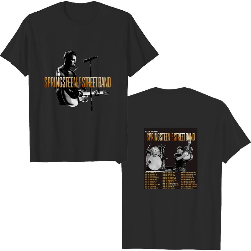 Bruce Springsteen E Street Band First 2023 Music Tour Double Sides Shirt — T-shirts pour hommes