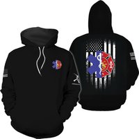 Ems And Firefighter First Responders American Flag Hoodie