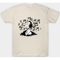 Cute Snoopy Abstract Listening To Music - Snoopy - T-shirt