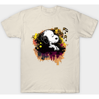 Cute Snoopy Abstract Listening To Music - Snoopy - T-shirt