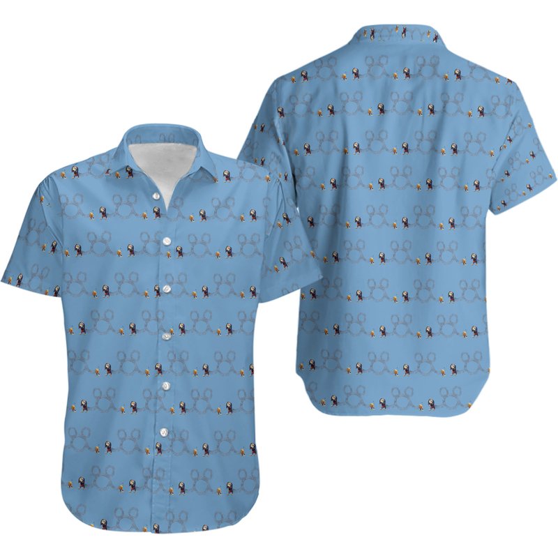 Slinky Dog Inspired Print Button Up Hawaiin Shirt — Chemises décontractées pour hommes