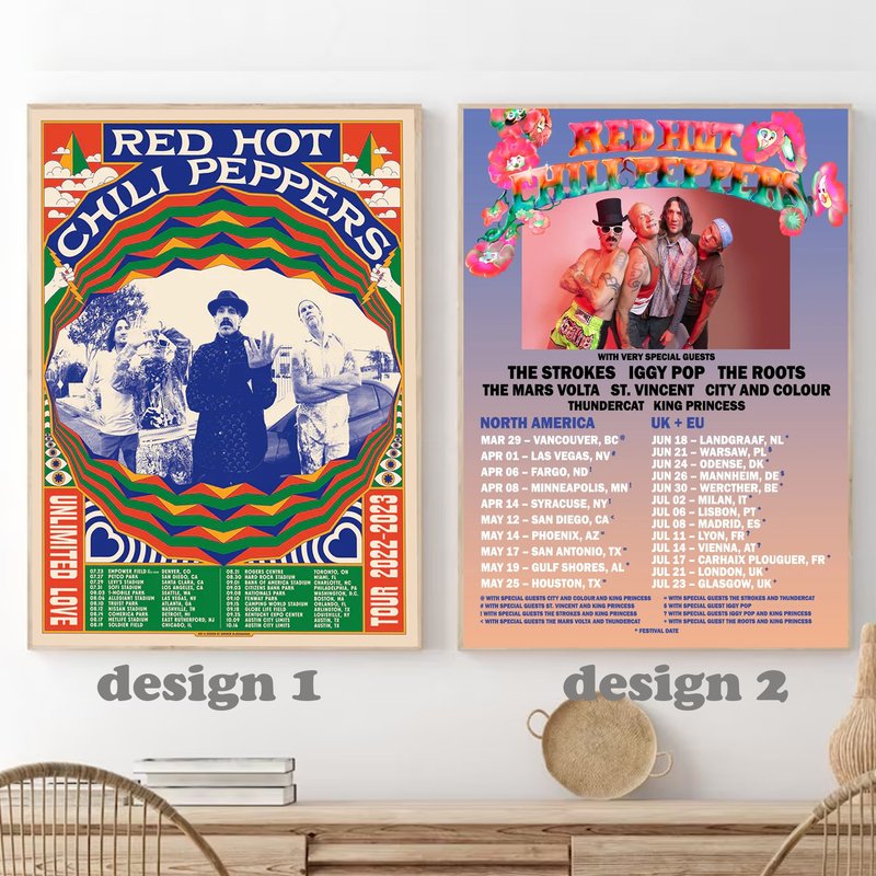Rhcp Unlimited Tour 22 23 Poster — Affiches et impressions