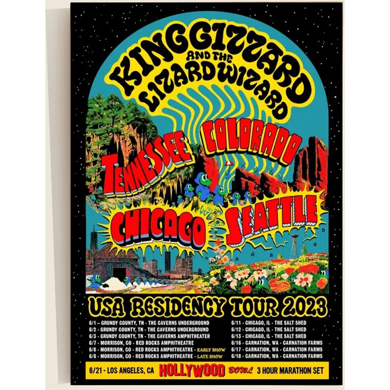 King Gizzard And The Lizard Usa Residency Tour 2023 Poster — Posters & Prints