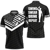 Swing Swear Drink Repeat Golf Polo Shirt — Chemises décontractées pour hommes