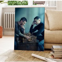 Messi Vs Ronaldo In Playing Chess Poster