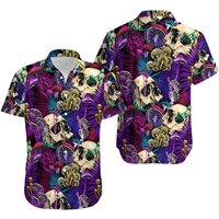 Tropical Mushroom Skull Button Down