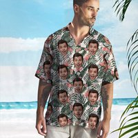 Personalized Photo Hawaiian Shirt, Custom Face Beach Shirt