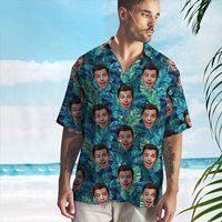 Personalized Photo Hawaiian Shirt, Custom Face Beach Shirt