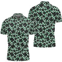St. Patrick's Black And Green Irish Clover Polo Shirts