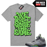 Green Bean 5s To Match Sneaker Match Tees Heather Grey "we Don't Shine The Same"