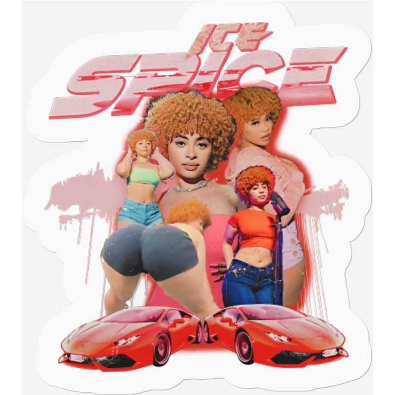 Ice Spice Stickers - Ice Spice Vintage 90s Unisex Stickers — Autocollants et stickers