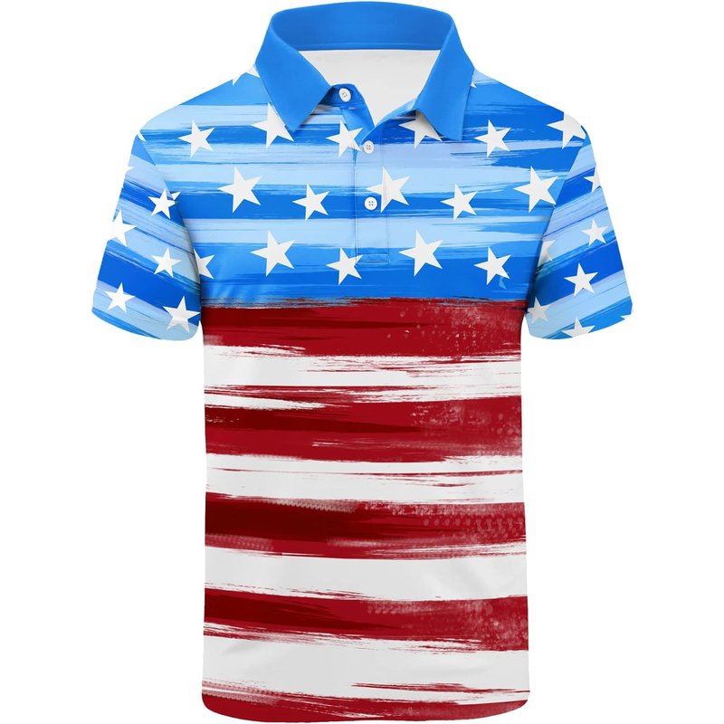 American Patriotic Flag Polo Shirt — Chemises décontractées pour hommes