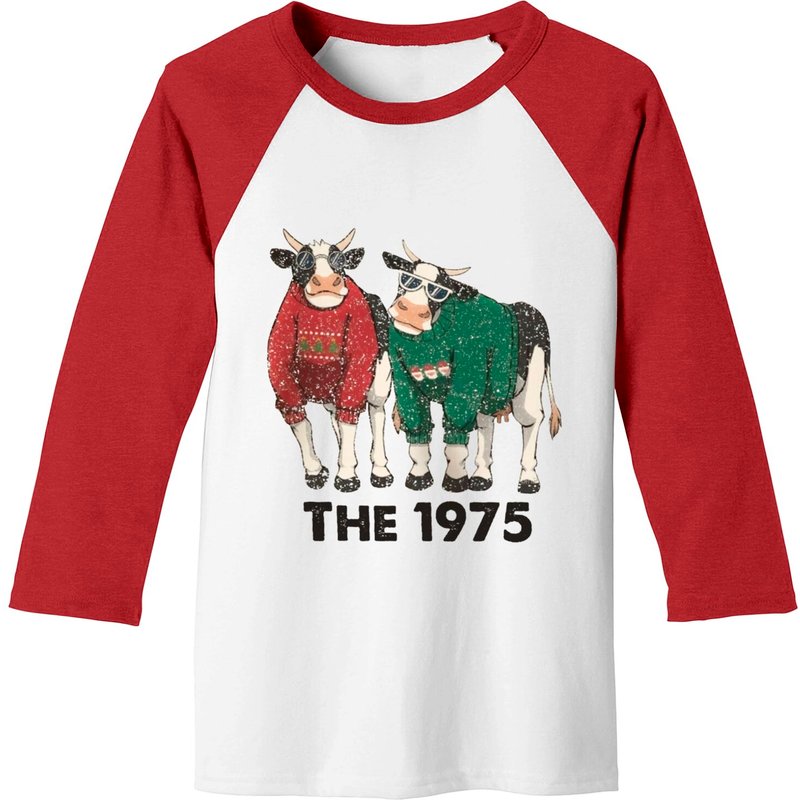 The 1975 Baseball Tees - Cow Wearing Sweater Design — T-shirts pour hommes