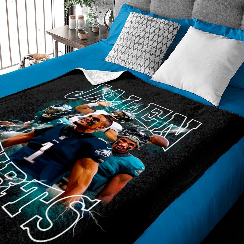 Jalen Hurts 90s Style Bootleg Rap Baby Blankets — Couvertures pour bébé