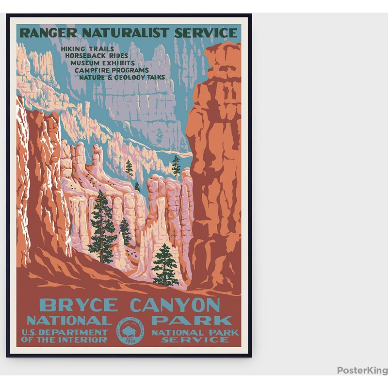 Bryce Canyon National Park 1940 Travel Original Vintage Poster — Affiches et impressions