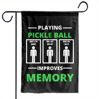 Playing Pickleball Improves Memory Dink Player Pad Garden Flags — Drapeaux décoratifs