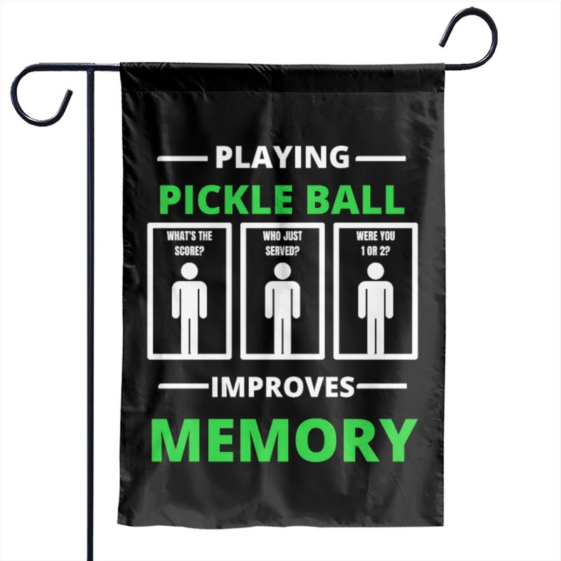 Playing Pickleball Improves Memory Dink Player Pad Garden Flags — Drapeaux décoratifs