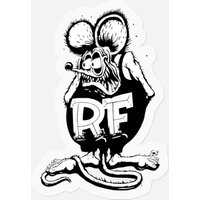Rat Fink Black And White Stickers