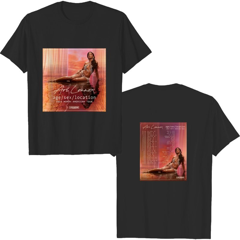 Ari Lennox Agesexlocation Tour Concert 2023 T-shirt — T-shirts pour hommes