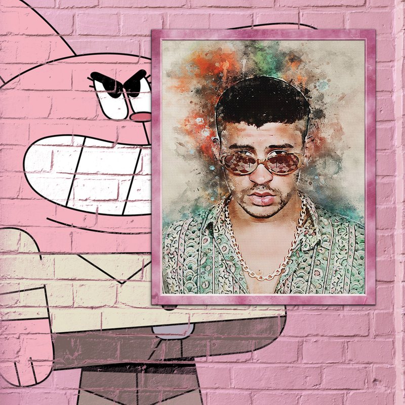 Puerto Rican Rapper Bad Bunny Poster — Affiches et impressions