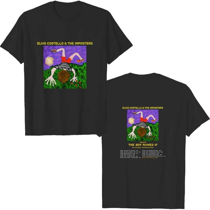 Elvis Costello & The Imposters 2023 Tour 2 Side Shirt — T-shirts pour hommes