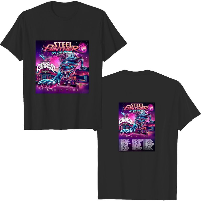 Steel Panther On The Prowl N.american Tour 2023 T-shirt — T-shirts pour hommes